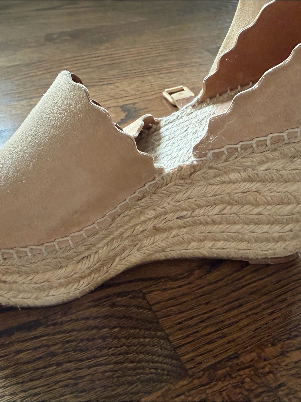 CHLOE Suede Espadrille Wedge Sandals - Beige - 39 - Picture 7 of 12